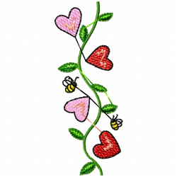 Hearts Embroidery Design 5